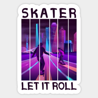 Let It Roll Longboard Skateboard Skater Action Sports Sticker